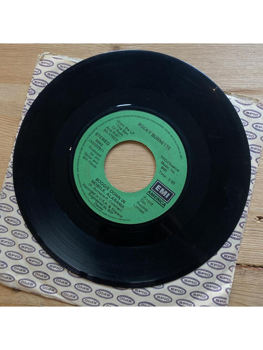 Rocky Burnette - Boogie Down in Mobile, Alabama 45rpm VG+ R10